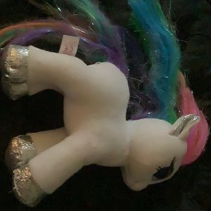My little pony rainbow stuffie.